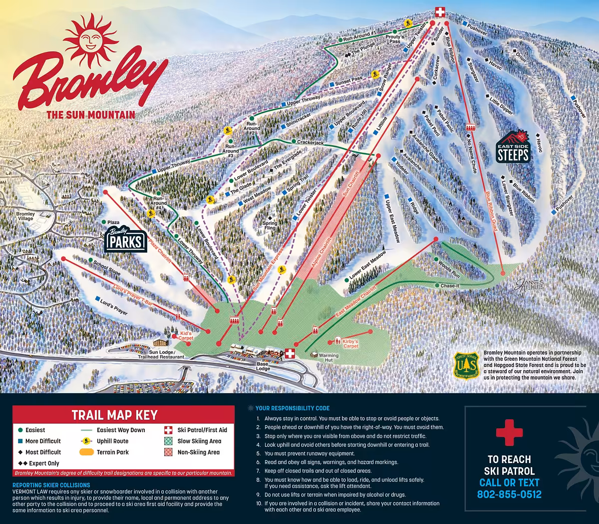Bromley Mountain trail map