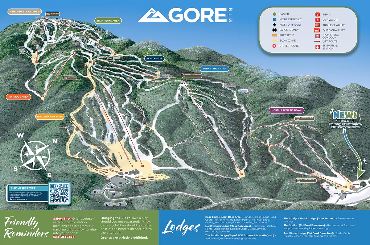 Gore Mountain trail map