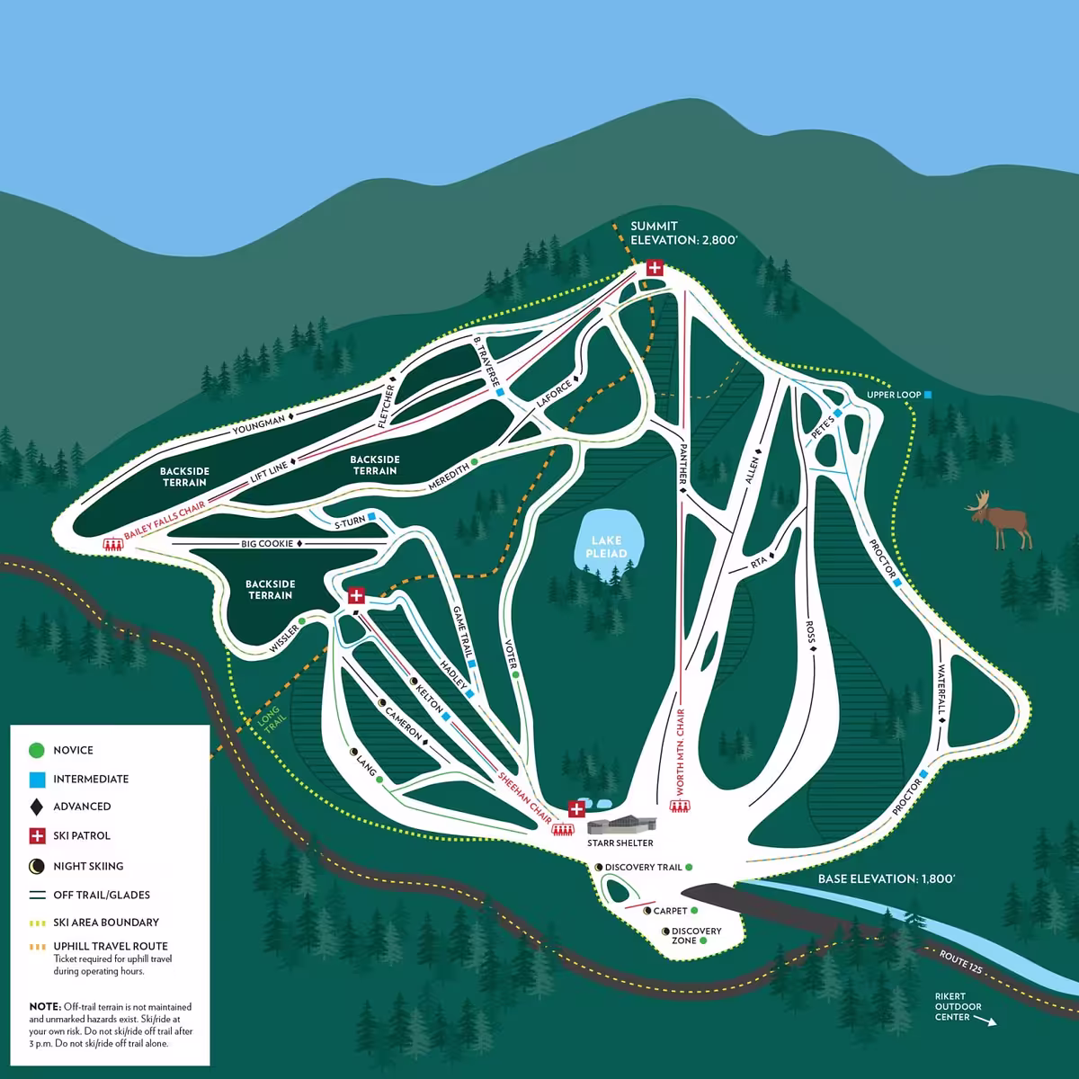 Middlebury Snow Bowl trail map